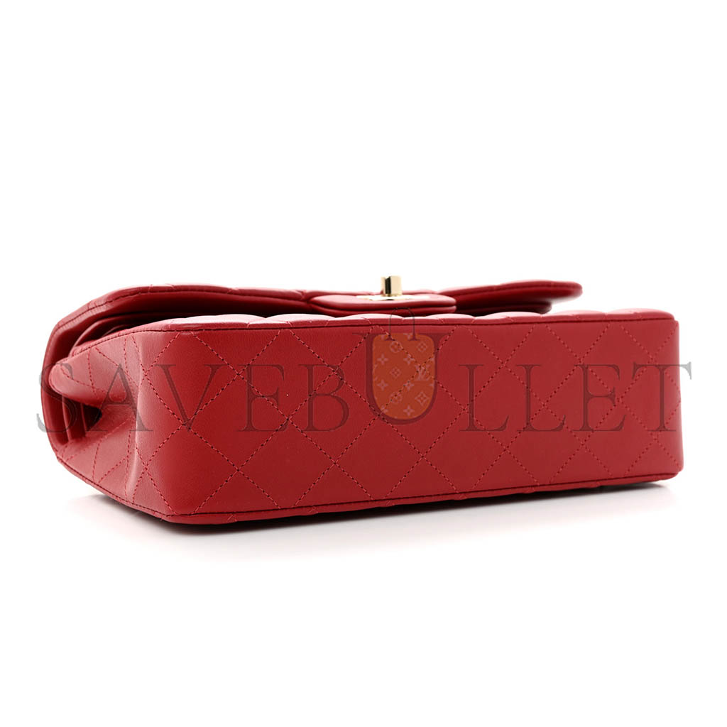 Ch*el lambskin quilted small double flap a01113 (23*14*6cm)